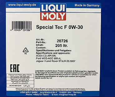 Масло моторное Liqui Moly Special Tec F 0w30