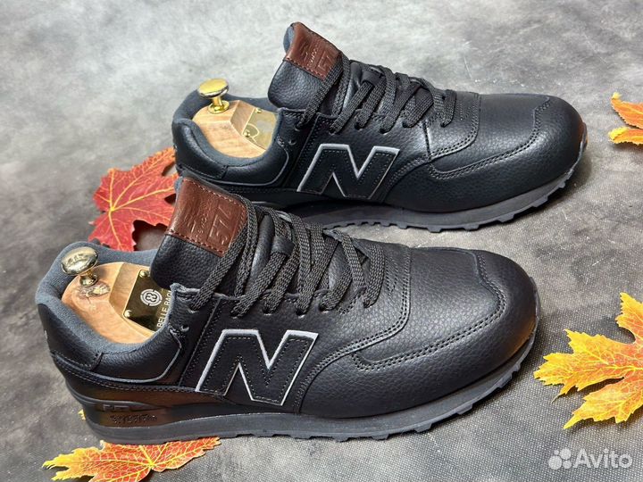 Кроссовки new balance 574 мужские кожаные