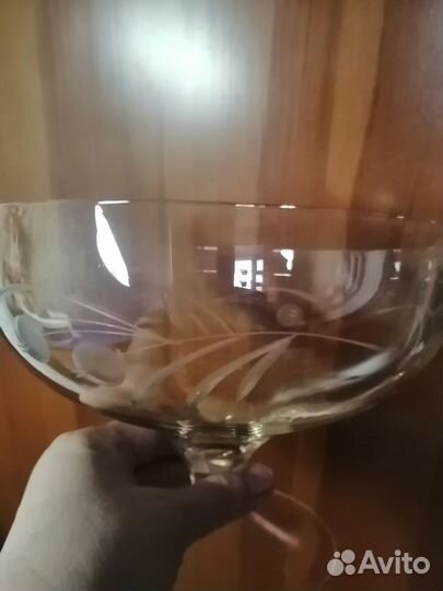 Ваза для фруктов стеклянная СССР