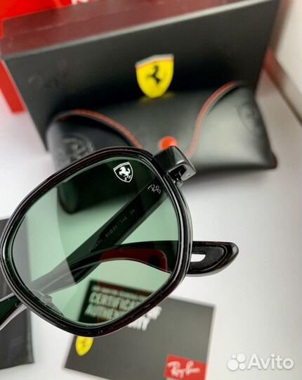 Очки ray ban ferrari зеленые