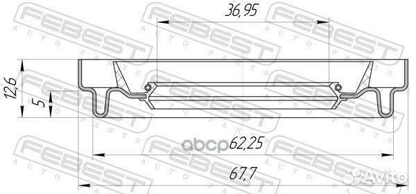 Сальник полуоси mazda 3 BK 2003-2008/38*62*5*12.6