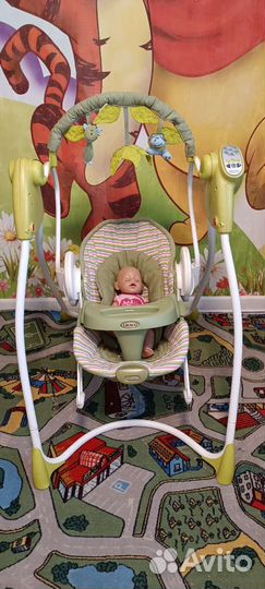 Детские качели 2 в 1 graco swing'n'bounce