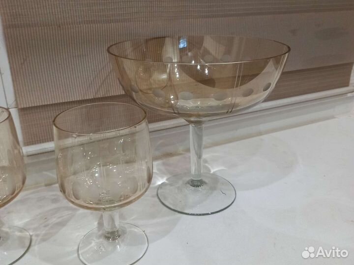 Ваза для фруктов СССР и фужеры