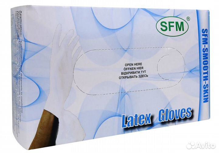 Перчатки смотр. однораз. н/стер. латексные SFM опу