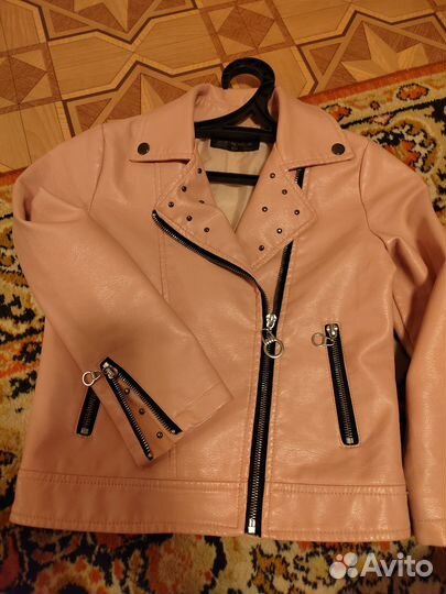 Кожаная куртка для девочки 134