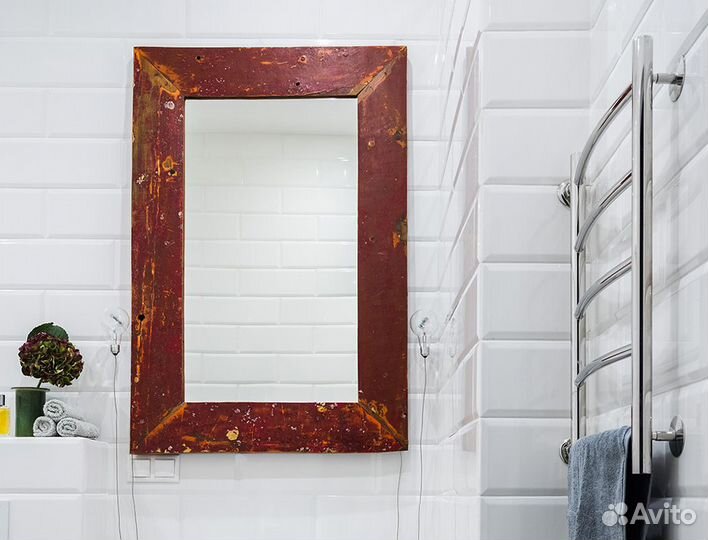 Зеркало прямоугольное массив тик 180х120 Бали Индо