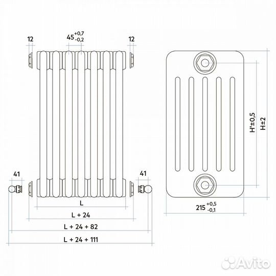 Стальной трубчатый радиатор отопления irsap tesi 6