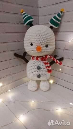 Вязаные игрушки. Снеговик