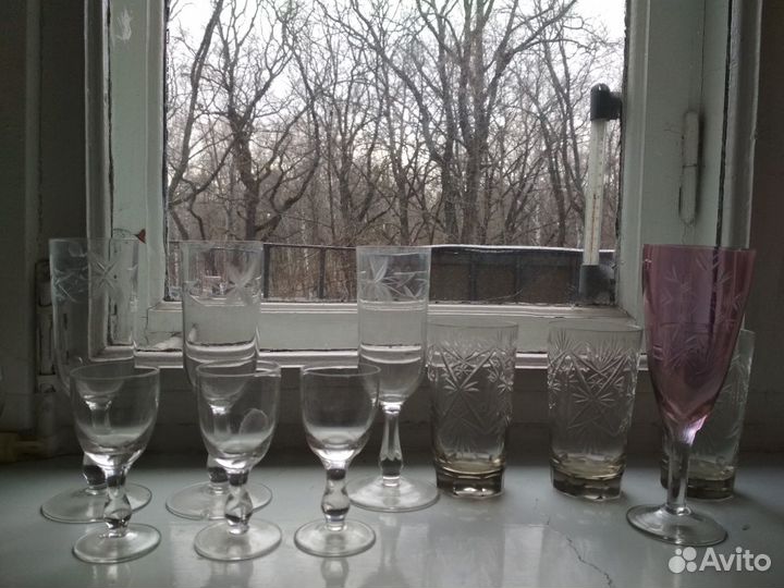 Сервиз хрусталь рюмки бокалы фужеры