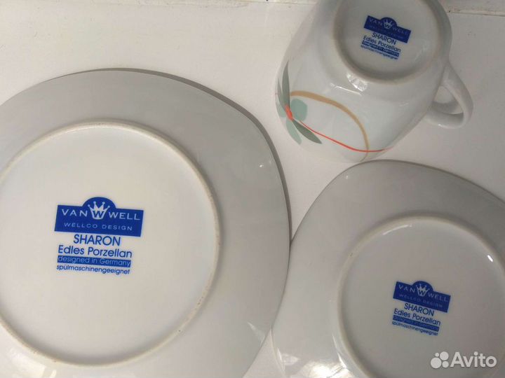 Сервиз Van Well фарфор тарелки чашки блюдца