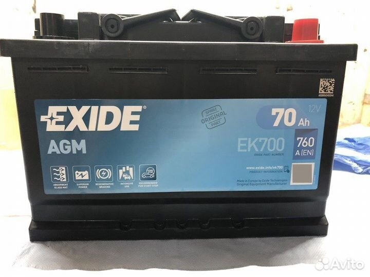 Аккумулятор 70 ач Exide AGM Б/у с гарантией