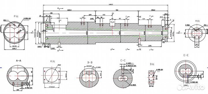 Шнековая пара 65/132 55/120