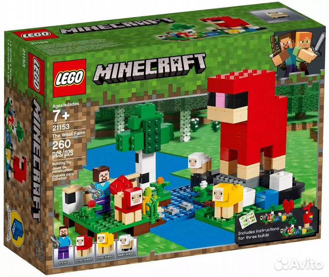 Lego Minecraft 21153 Шерстяная ферма