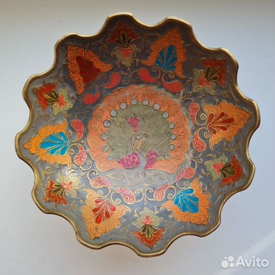 Ваза металл индия винтаж