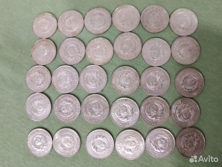 Монеты серебро СССР 20коп. 1920е
