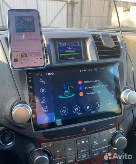 Магнитола Toyota Highlander 2gen Android IPS
