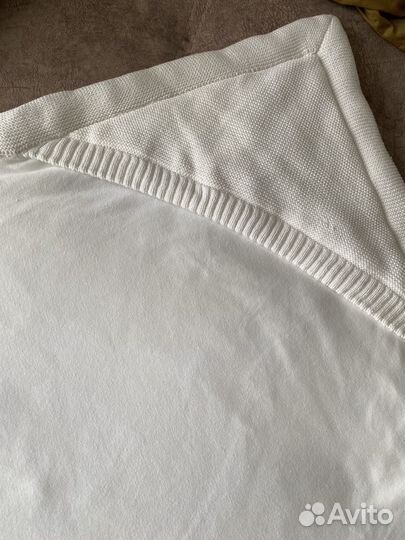 Конверт вязаный утепленный на выписку 85 см