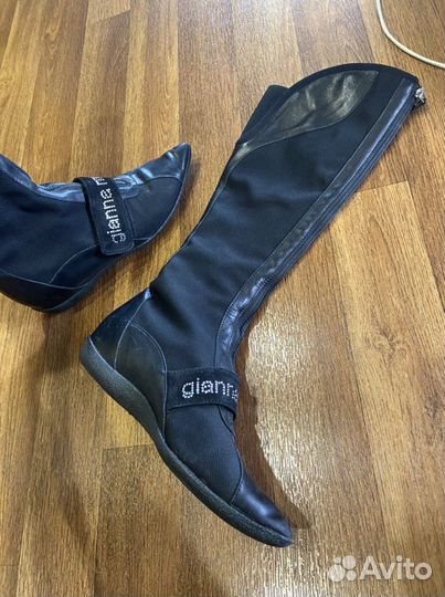 Ботфорты кожаные