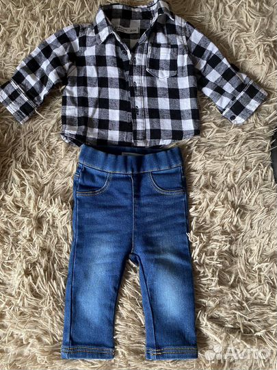 Рубашка и джинсы 62 размер