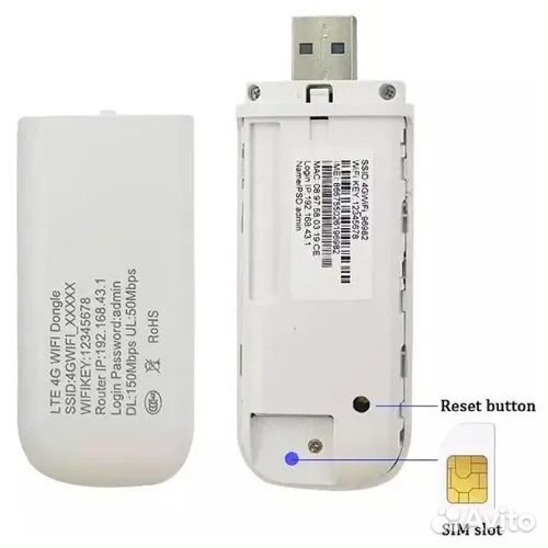 4G USB Модем Wi-Fi (LTE) +симка в подарок