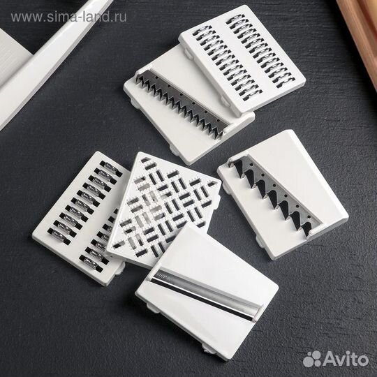 Овощерезка с 6 насадками, пластик ABS, цвет белый