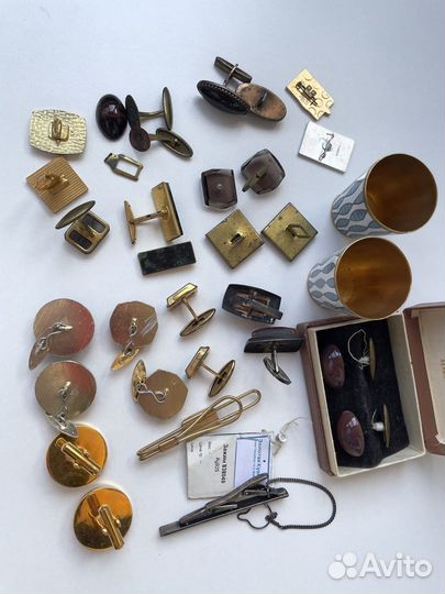 Запонки зажимы значки стопки СССР набор