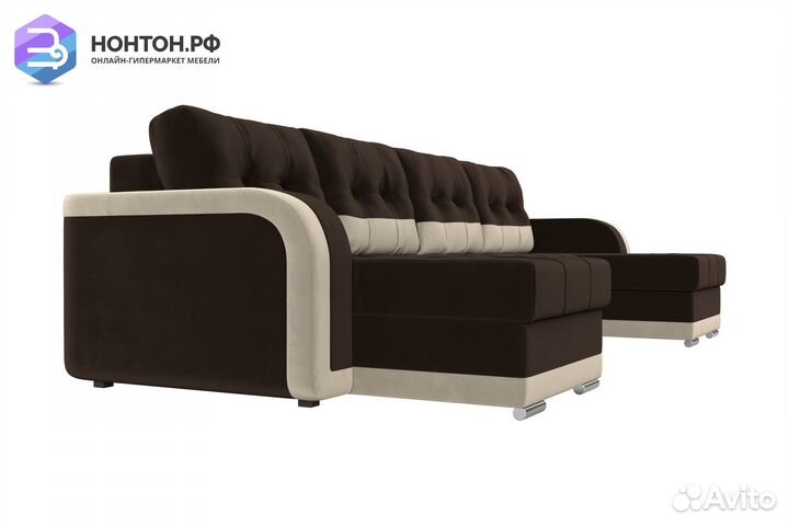 Диван п-образный еврокнижка Марсель микровельвет к
