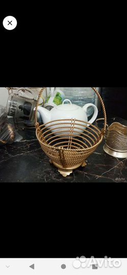 Вазочка конфетница и подстаканник