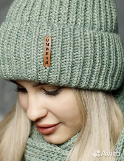 Шапка и снуд зимний комплект