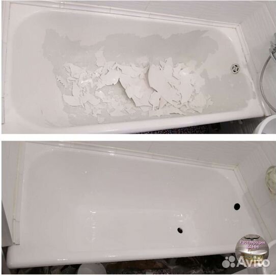 Реставрация ванны наливным акрилом
