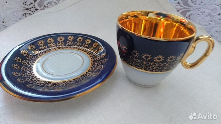 Фарфоровые Кофейные пары с позолотой - гдр и чсср