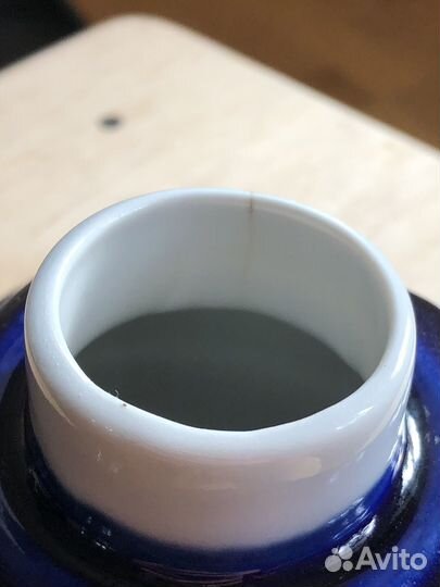 Чайница фарфоравая с кобальтом СССР посуда