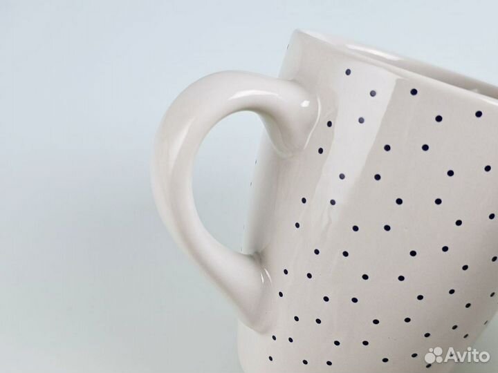 Кружка керамика белая в горох ив роше 290мл новая