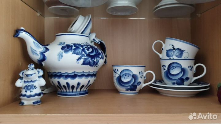 Сервиз чайный гжель, фарфор