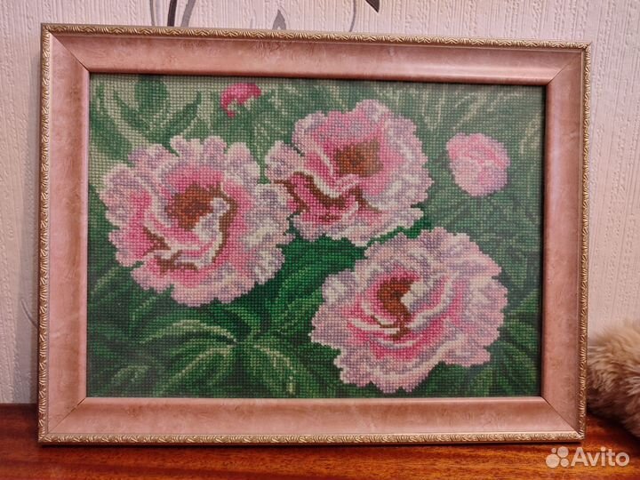 Готовая вышивка крестом, ручная работа