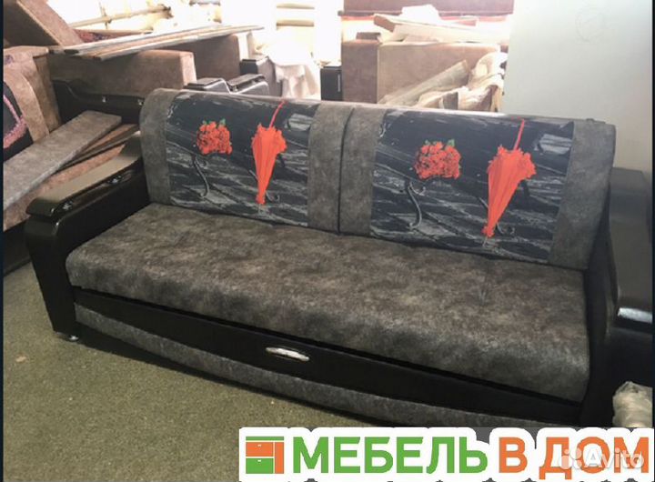 Диван Лидер-3 на ППУ ткань флок 1 кат