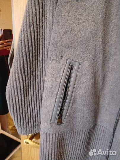 Женская весенняя двухсторонняя дубленка 58-60