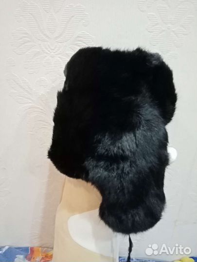 Шапка ушанка из кролика 58 размер