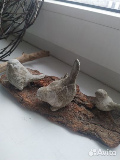 Декор для дома и сада. Птички из бетона