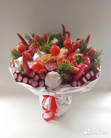 Мужской букет, съедобный букет, букет из колбасы