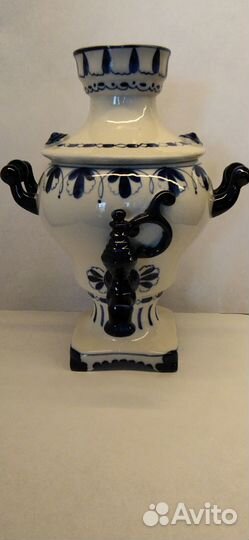 Фарфоровый самовар гжель. СССР 1970-е гг