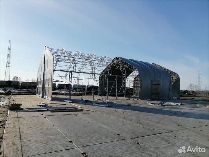 Каркас ангара 9х16 м. с двускатной крышей