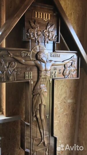 Кресты могильные православные дубовые резные