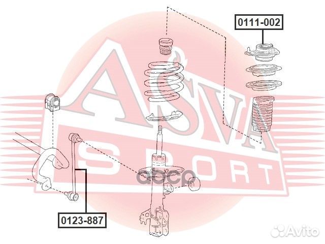 0111-002 опора амортизатора 0111002 asva