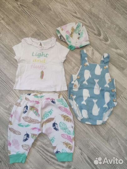 Вещи пакетом для девочки 0-6 мес, комбинезон