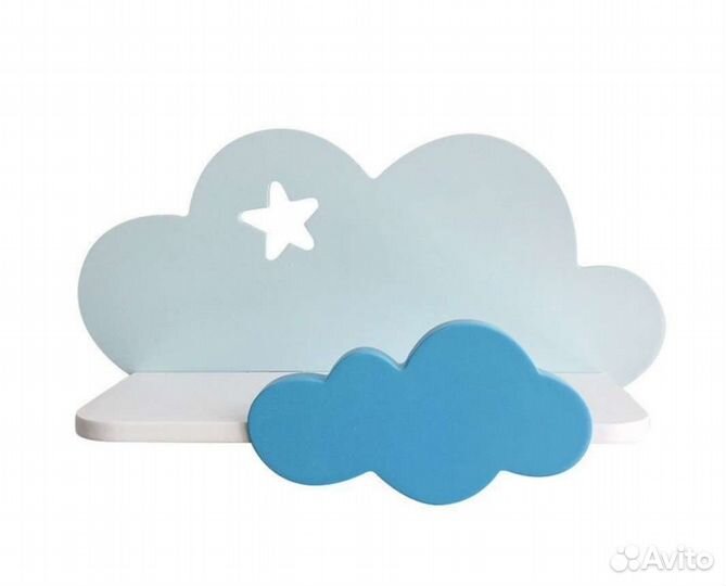 Новая Полка Облако настенная в детскую комнату