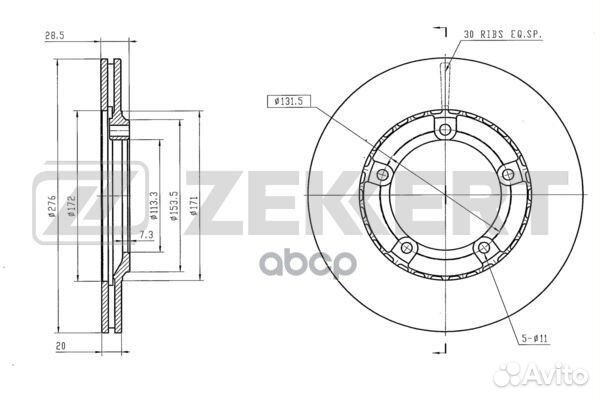Диск торм. перед. Hyundai H-1/Starex 98 H100 9