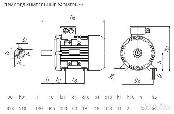 Электродвигатель аир 200L6 (30кВт-1000об) новый