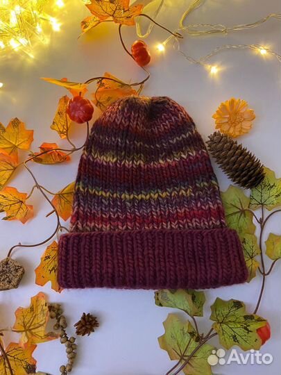 Шапка вязаная ручная работа