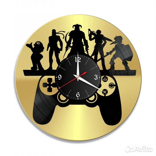 Геймер, золото №1 часы из винила